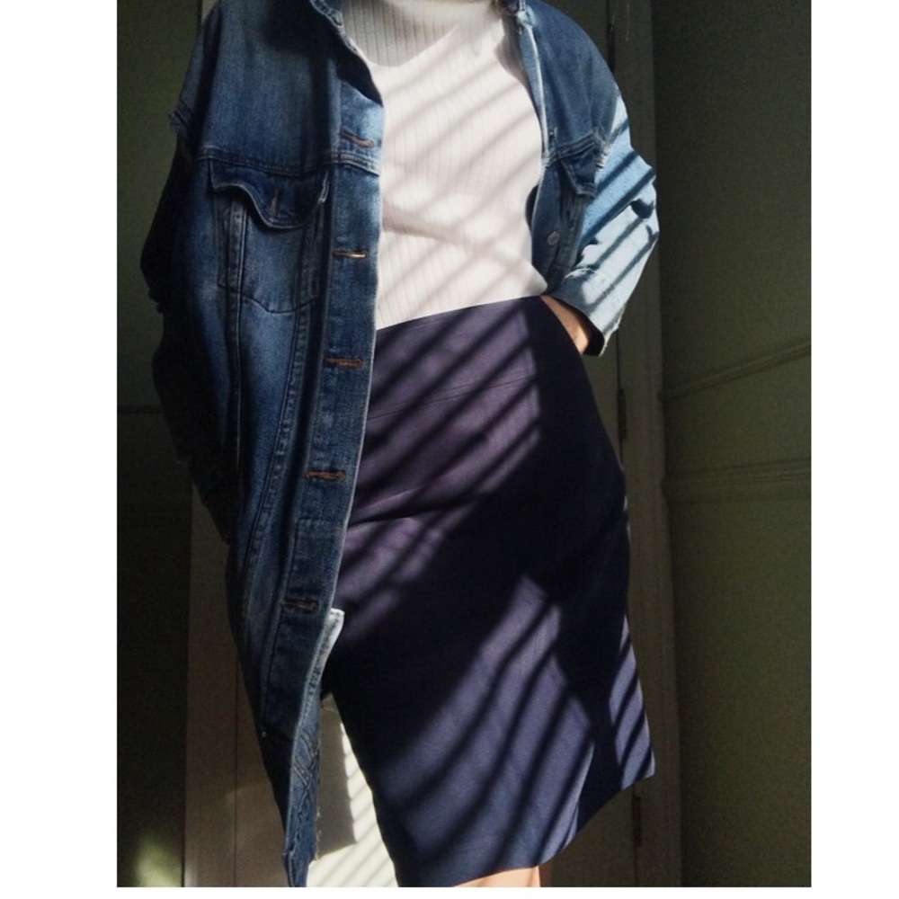Tommy Hilfiger Navy Blue Pencil Skirt